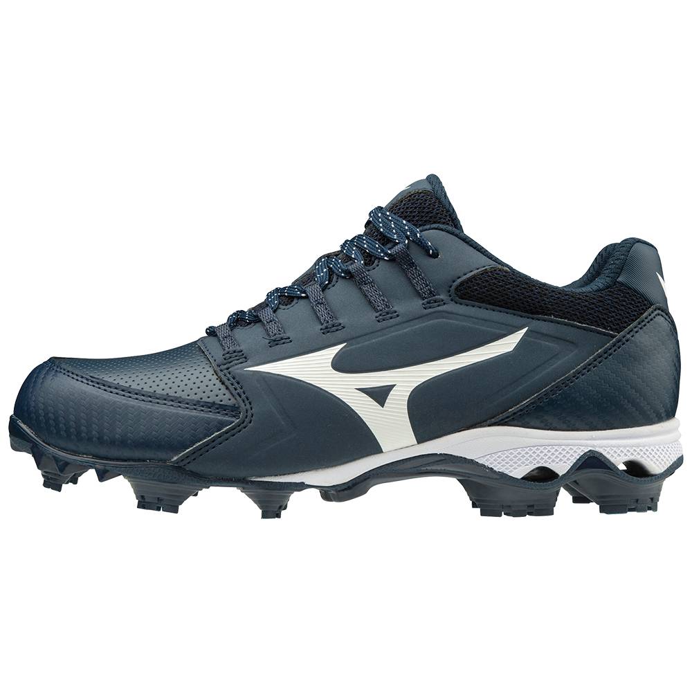 Mizuno 9-Spike Advanced Finch Elite 4 TPU Molded - Bayan Softball Ayakkabı - Lacivert/Beyaz Türkiye